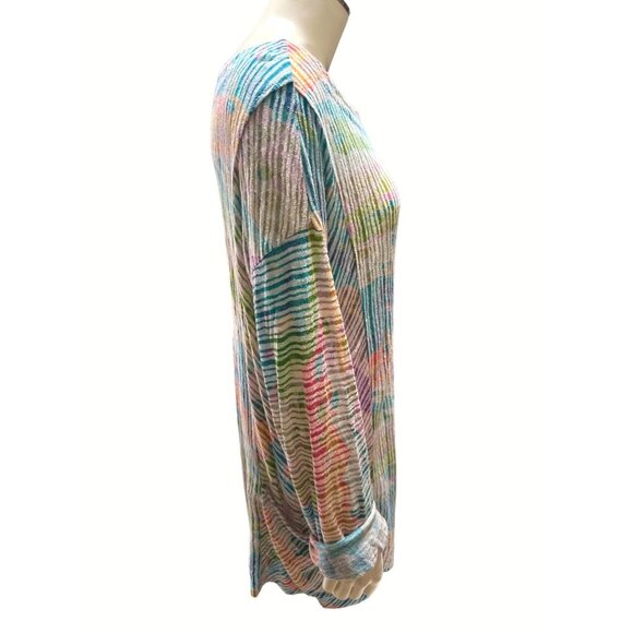 CJ Banks Womens X Multicolored Striped Long Sleeve Tunic Top - Picture 4 of 11